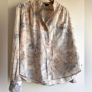 Fifteen Twenty band collar tie dye button down shirt